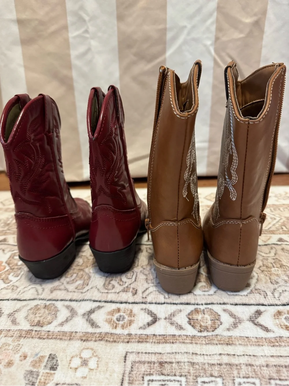 2 pairs toddler Western Cowboy Boots - Red and Brown